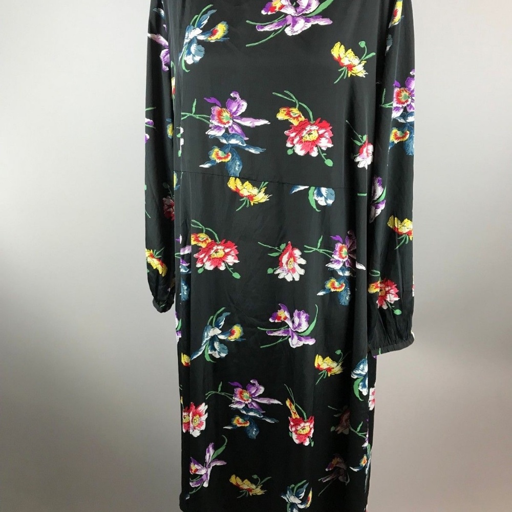 ASOS Curve Black Floral Short Sleeve Midi Dress 20 - Picture 2 of 8